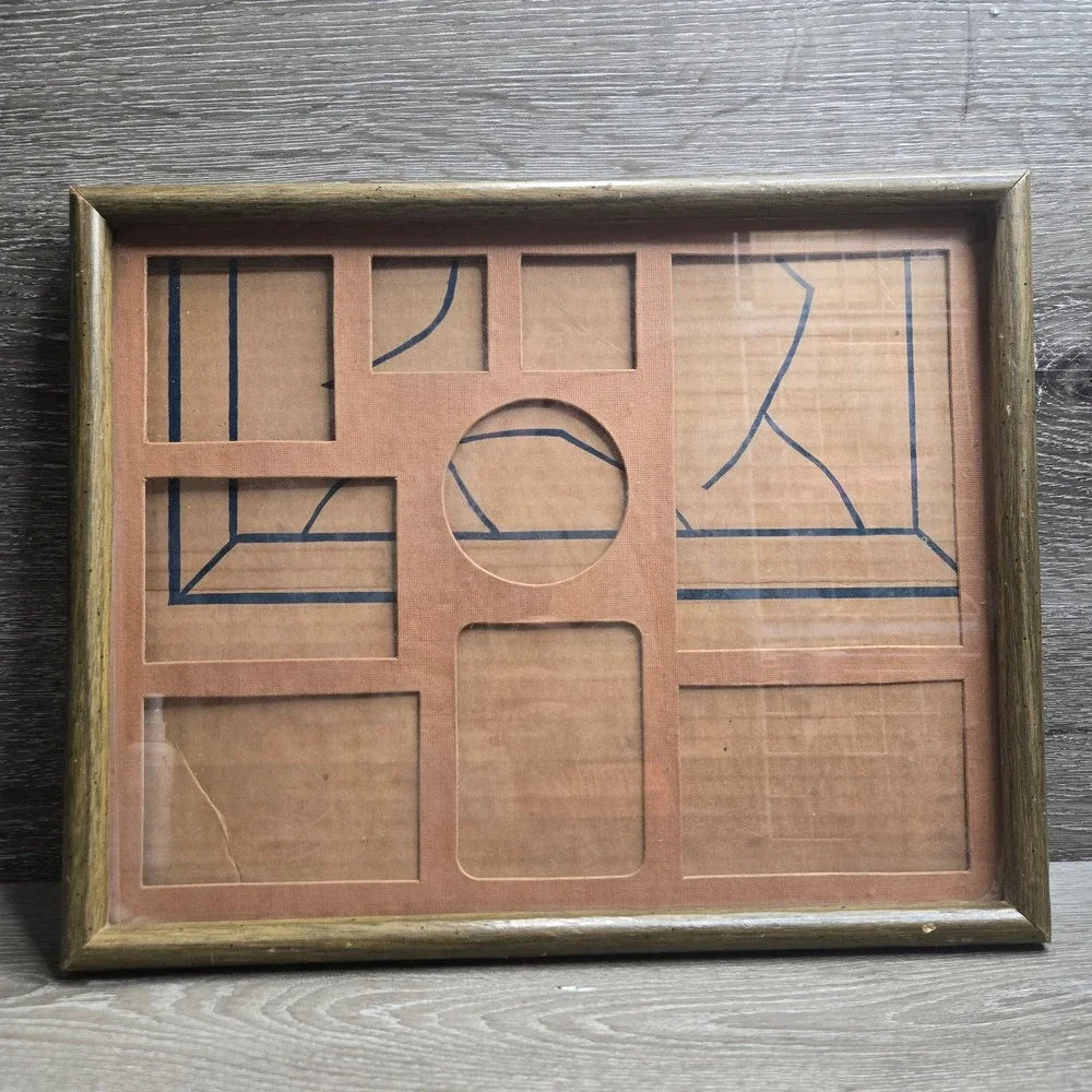 Vintage Wooden Multi Photo Frame Wall Hanging Collage Display 8 Openings 15 x 12